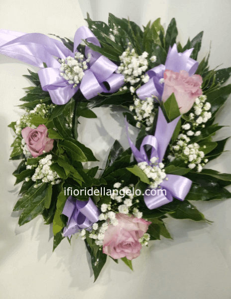 CORONA DI ALLORO E FIORI